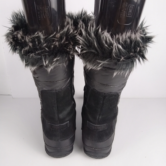 The North Face Boots Womens 6.5 Nuptse Purna Black Winter Insulated Mid Calf - Picture 4 of 8